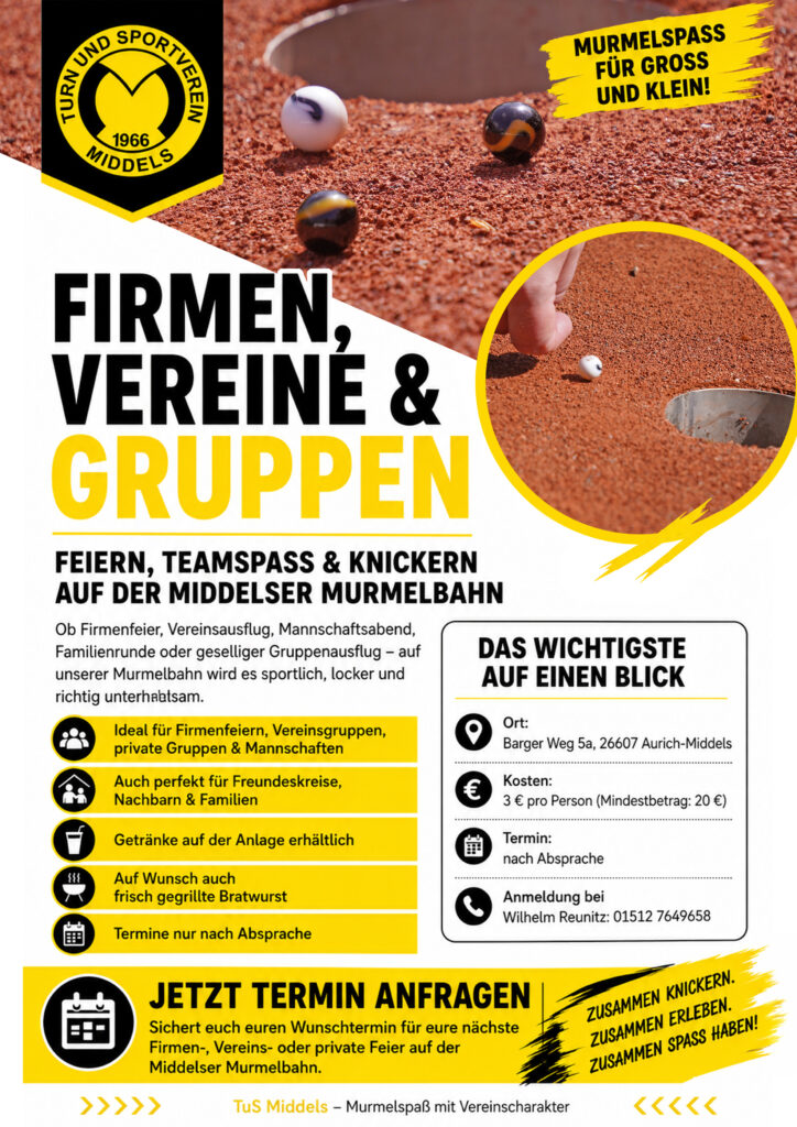 TuS Middels Murmelbahn Plakat