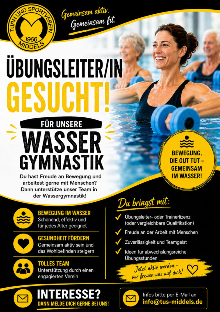 Stellenanzeige Wassergymnastik TuS Middels